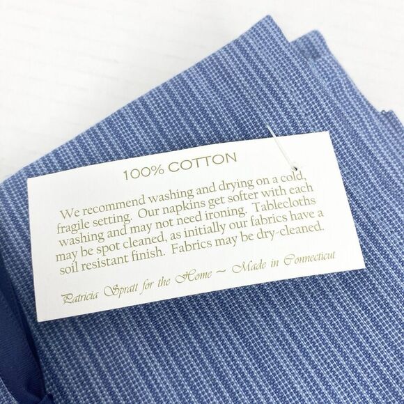 Patricia Spratt For The Home Set of 4 Blue Striped Cloth Dinner Napkins Cotton - Picture 4 of 4